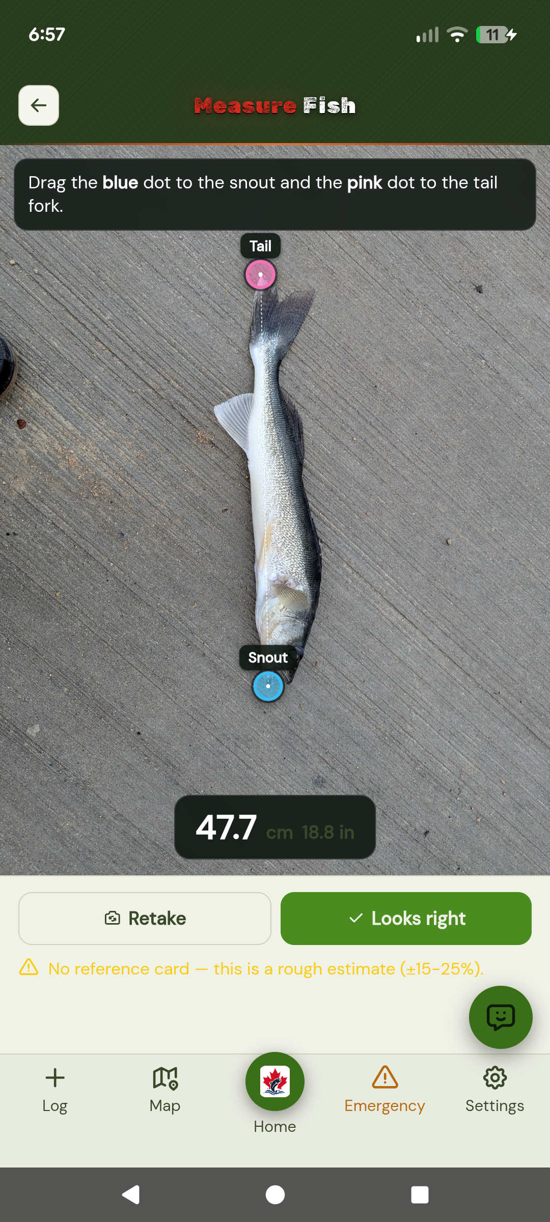 Interactive fishing zone map